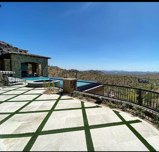 Luxury Turf and Stone Backyard