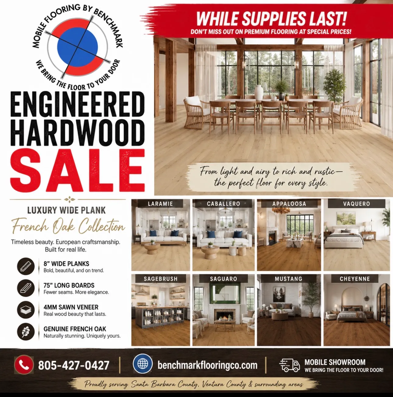 Engineered hardwood sale — Mobile Flooring by Benchmark promotional offer